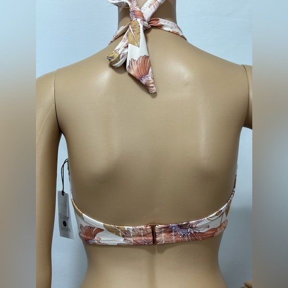 Shade & Shore Cream Floral Convertible Halter Bandeau Bikini Top 34D & 3… - Picture 6 of 10